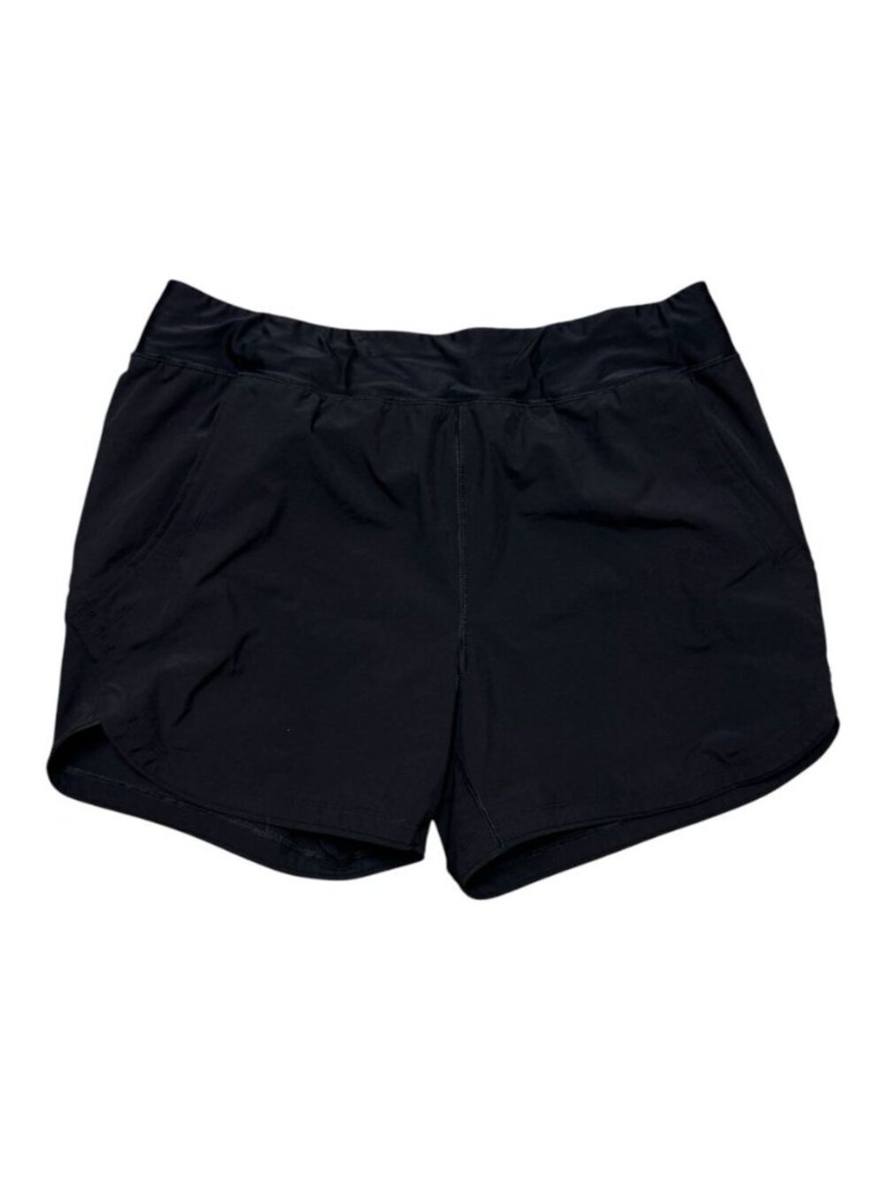 Lands’ End Womens Running Shorts Size 16 Black Lined Athletic Activewear